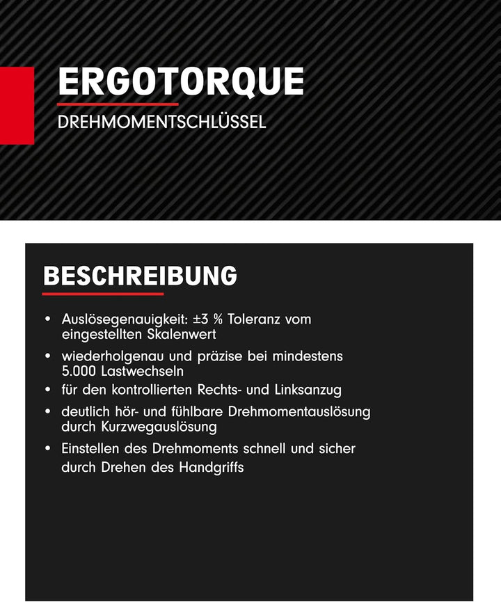 KS Tools Drehmomentschlüssel 1/4" ERGOTORQUE®Precision 516.1402 I 1-5Nm I ±3% Auslösegenauigkeit I R