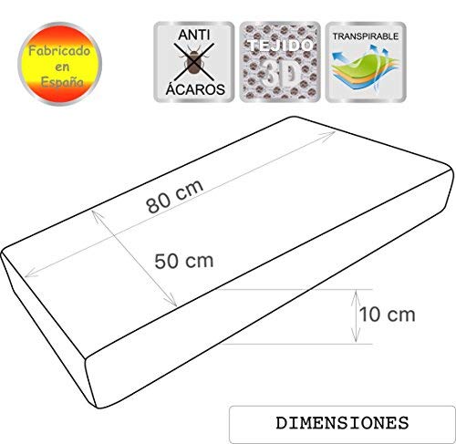 PEKITAS Matratze 50X80cm für Beistellbett Wiege Co-Schlafen Krippe Bezug AloeVera Waschbarer Innen w