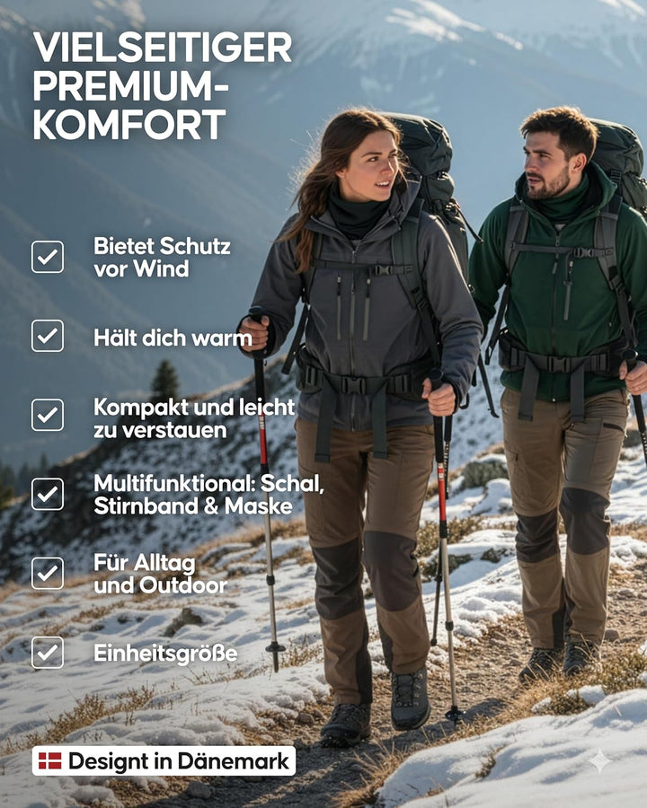 DANISH ENDURANCE Merino-Multifunktionstuch, Schlauchschal, Halswärmer, Halstuch, Atmungsaktiv, Warm