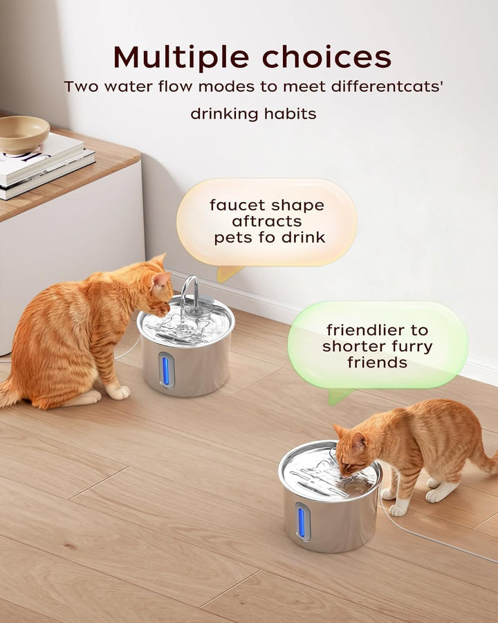 Katzenbrunnen Fortgeschritten 304 Edelstahl Trinkbrunnen für Katze: Katzenbrunnen für Katzen - 2.2L