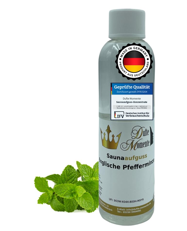 Dufte Momente | Saunaduft Konzentrat Englische Pfefferminze 250ml | mit naturreinen und natürlichen