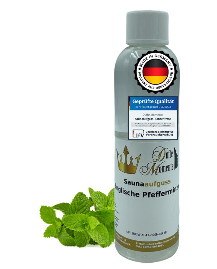 Dufte Momente | Saunaduft Konzentrat Englische Pfefferminze 250ml | mit naturreinen und natürlichen