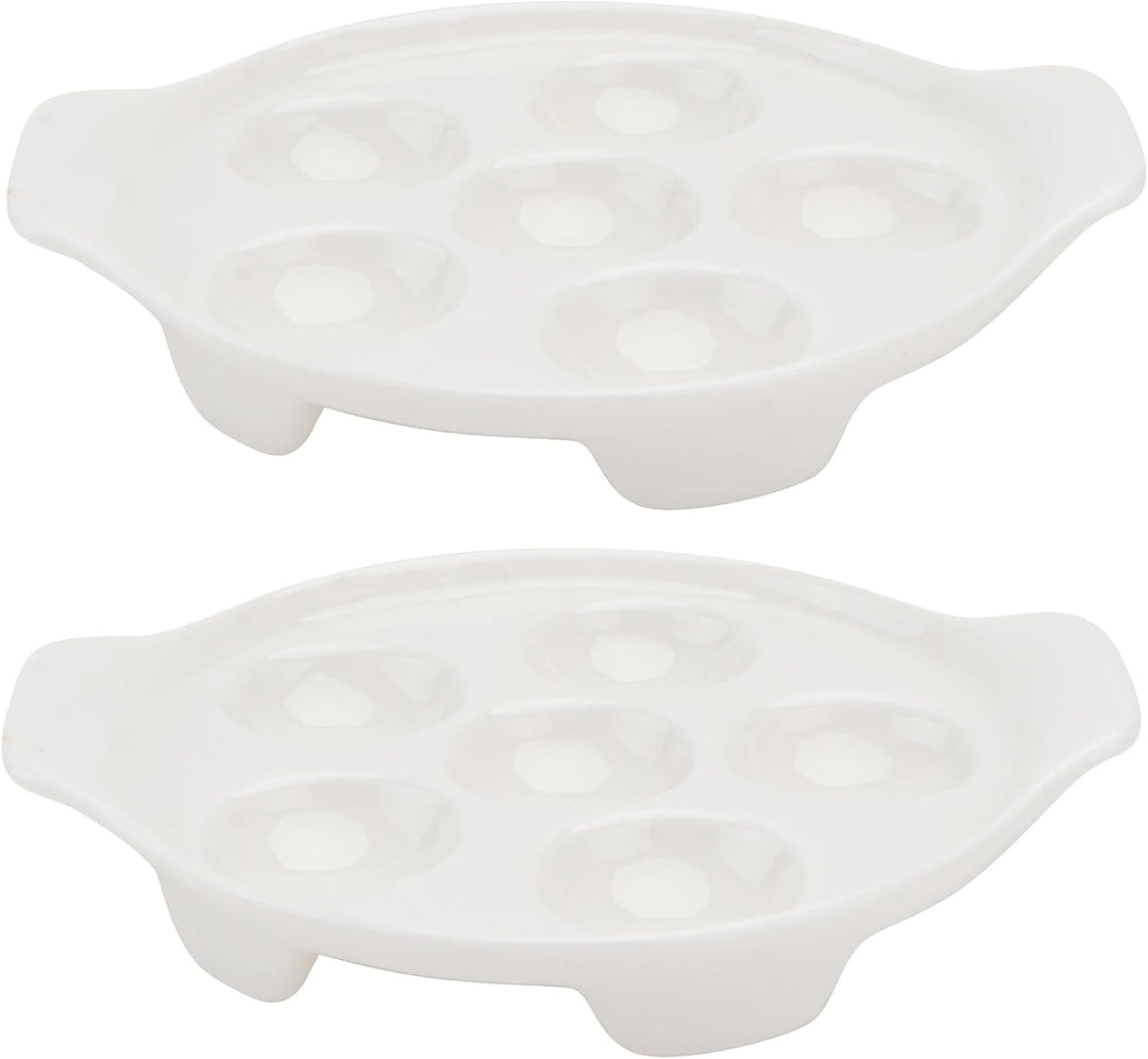 2 StüCk Schneckenpfanne Keramik Schneckenschale Schneckenteller Backform Für 6 Schnecken, Porzellan