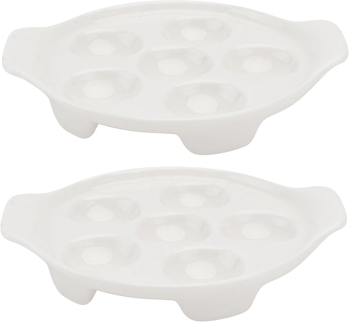 2 StüCk Schneckenpfanne Keramik Schneckenschale Schneckenteller Backform Für 6 Schnecken, Porzellan