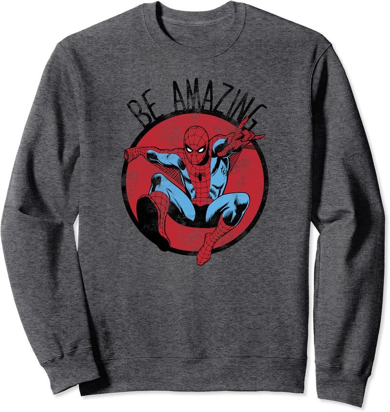 Marvel Spider-Man Be Amazing Distressed Sweatshirt