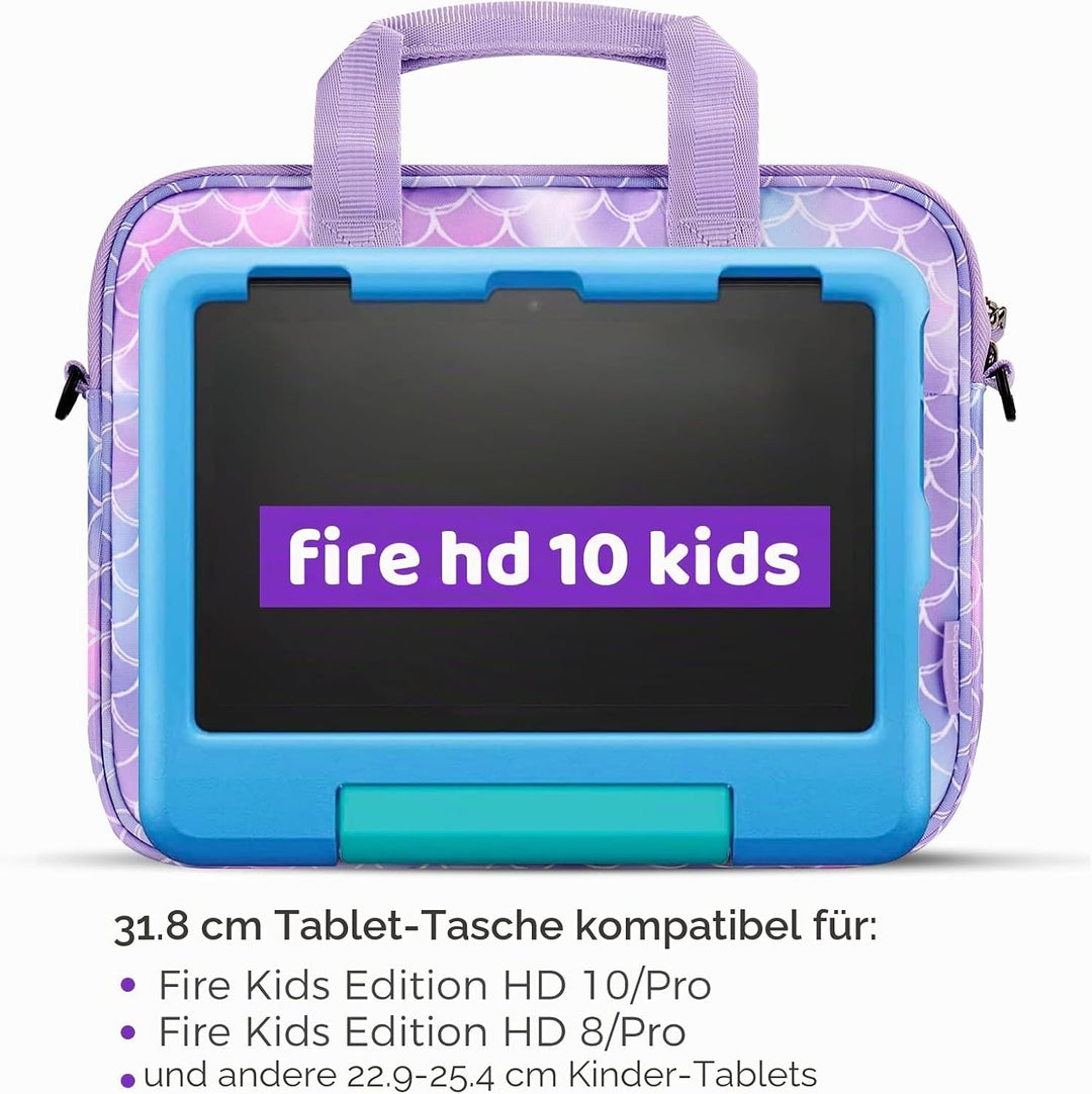 Choco Mocha 12.5 Zoll Kinder Tablet Tasche, Tablet Tasche Hülle für Fire HD 10 8, Fire 10 8 iPad, Ki