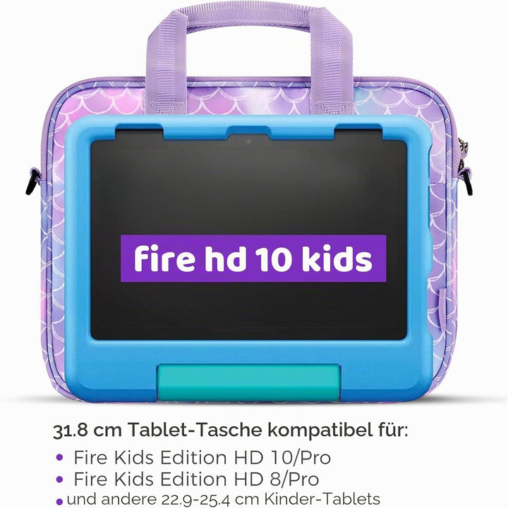 Choco Mocha 12.5 Zoll Kinder Tablet Tasche, Tablet Tasche Hülle für Fire HD 10 8, Fire 10 8 iPad, Ki