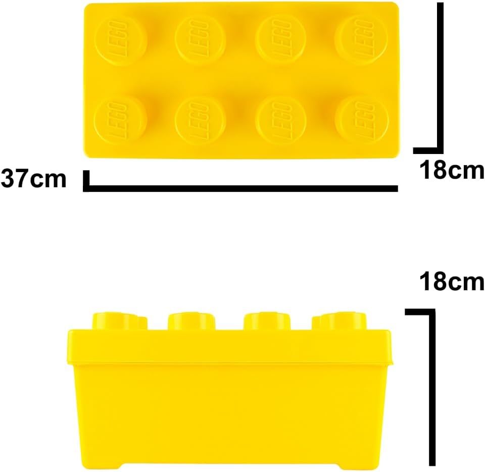 Stein-Experte LEGO® Aufbewahrungsbox Gelb – Kreatives Ordnungssystem im LEGO Design | Mittelgross mi