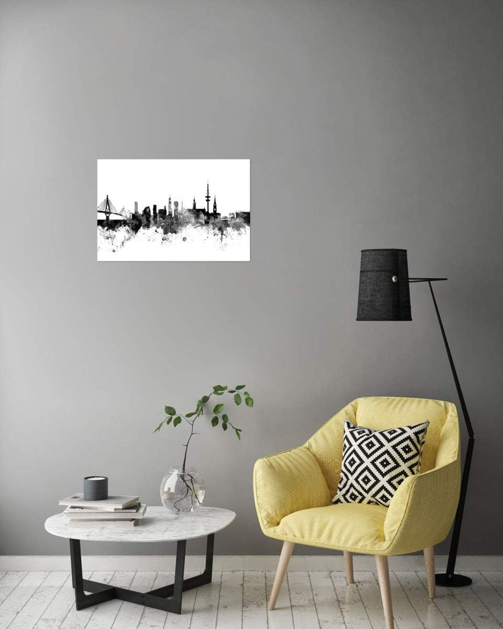 artboxONE Poster 120x80 cm Städte Skyline Hamburg hochwertiger Design Kunstdruck - Bild Hamburg Hamb
