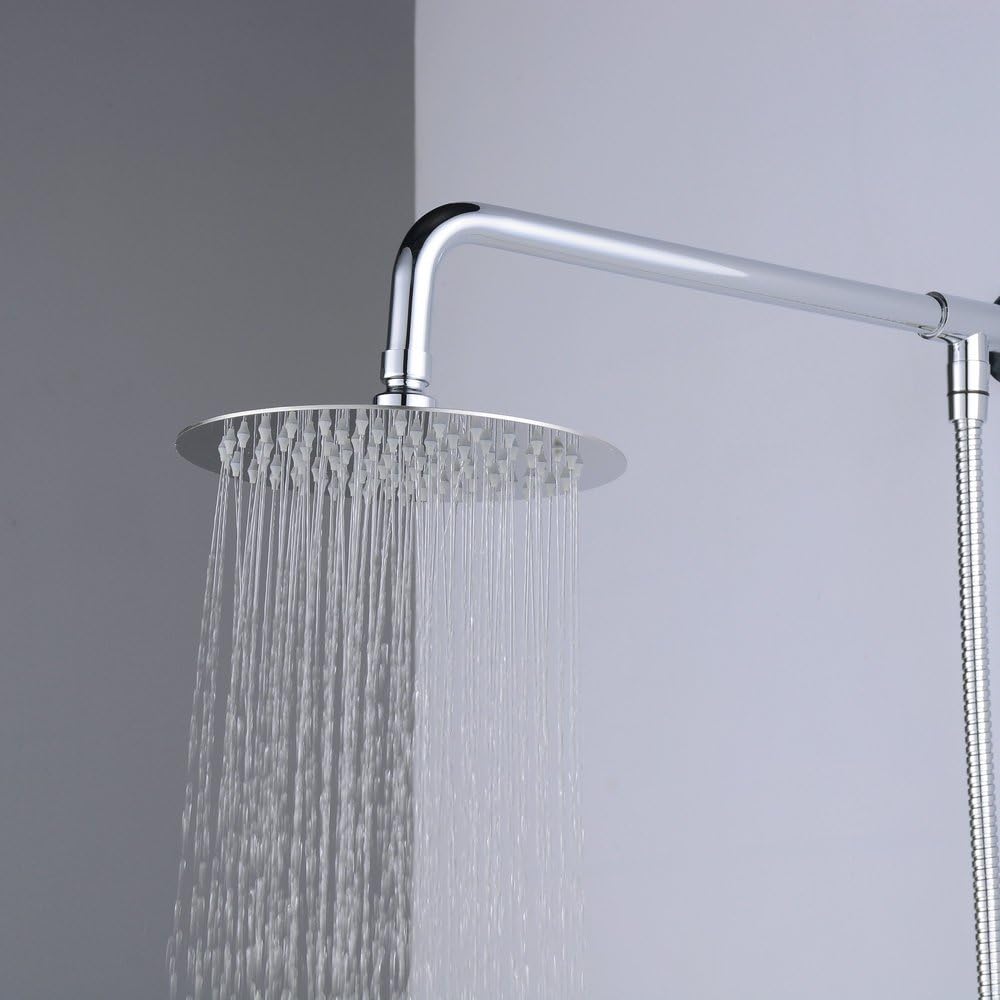 Hiendure® 25cm Runde Luxus Regendusche Einbauduschköpfe Edelstahl Duschkopf aus Edelstahl Spiegeleff
