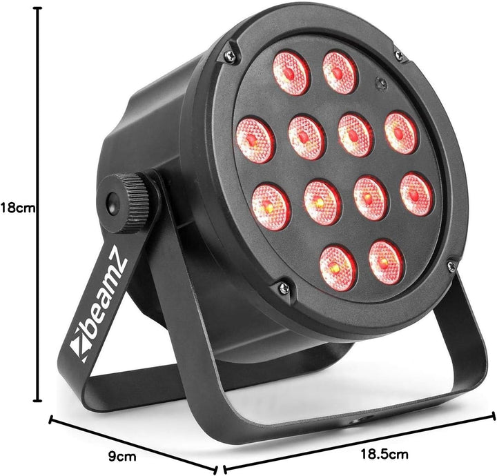 BeamZ SlimPar35 Discolicht Partylicht, PAR RGB Disco Licht LED Strahler Party Lichter, DMX Licht LED