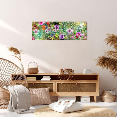 Panorama Bilder auf Leinwand blume sommer natur Leinwandbild 90x30cm Wandbilder Dekoration Wohnzimme