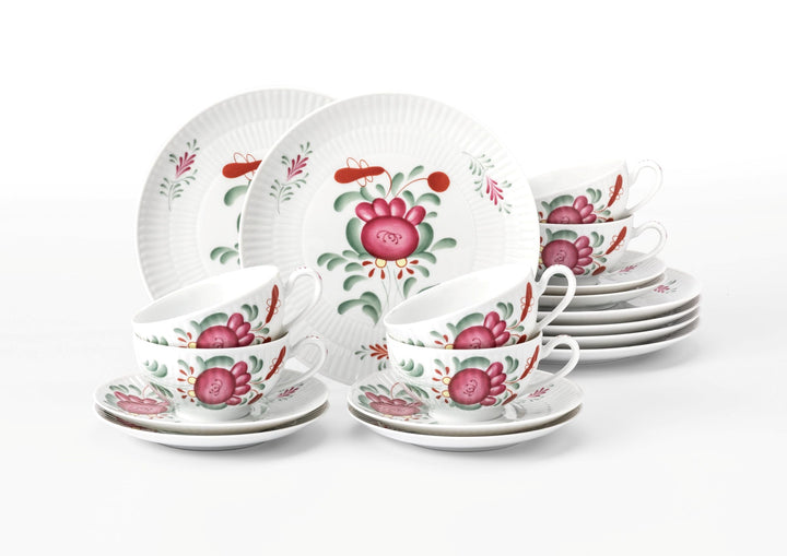 Seltmann Weiden, Teeservice 18-teilig gross, Amina Ostfriesenrose