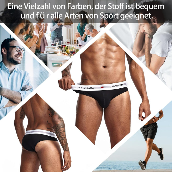 PHOLEEY Herren Slips Baumwolle Unterwäsche männer niedrige Taille atmungsaktive Unterhosen geeignet