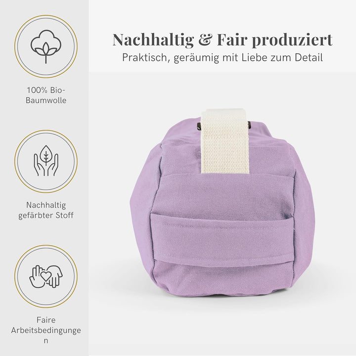 Lotuscrafts® Yogatasche PUNE aus Bio-Baumwolle, Fair &amp; Ökologisch, Ideale Yoga Tasche für Yogamatte