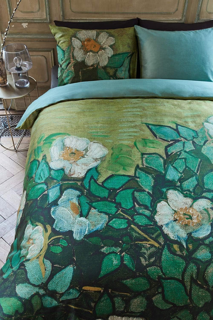 Beddinghouse Bettwäsche Van Gogh | Wild Roses Green - 135 x 200 cm 135x200 cm + 80x80 cm, 135x200 cm