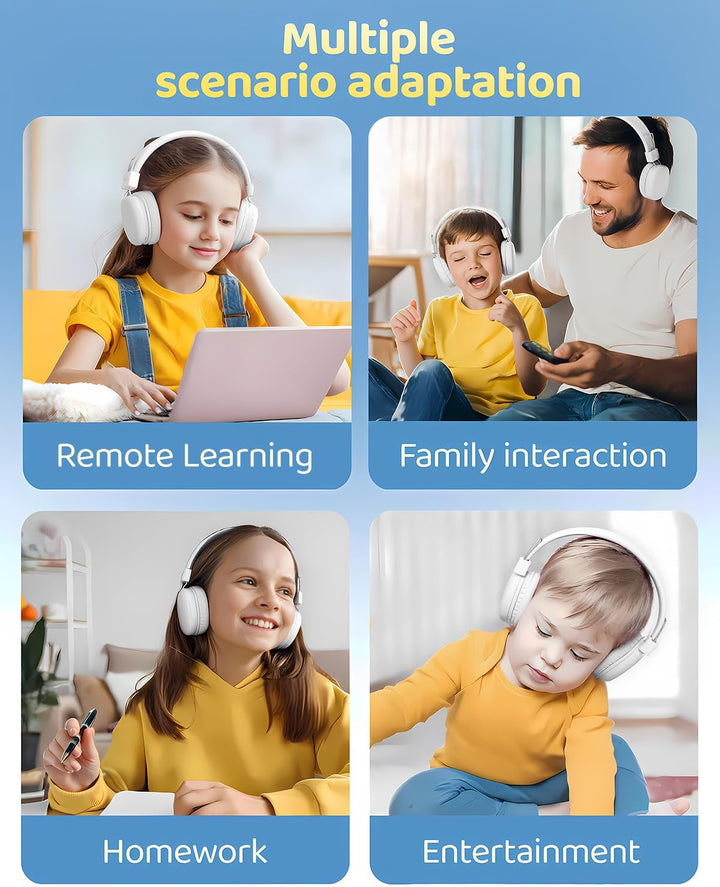 Bluetooth Kopfhörer Kinder, Over Ear Kinderkopfhörer mit Klinkenstecker, Bluetooth5.4, 85/94dB Lauts
