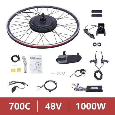 WSIKGHU Ebike Umbausatz Motor für Fahrrad 1000W 48V E-Bike Umrüstkit Vorder-/Hinterrad E-Bike Antrie