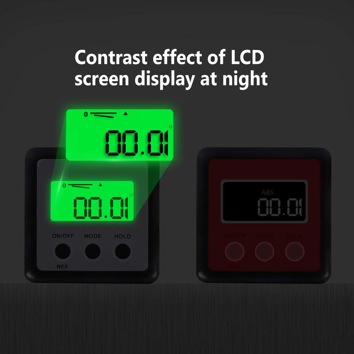 FOLAI Digitaler LCD Winkelmesser Neigungsmesser Inklinometer Wasserdicht Bevel Box Winkelmessgerät M