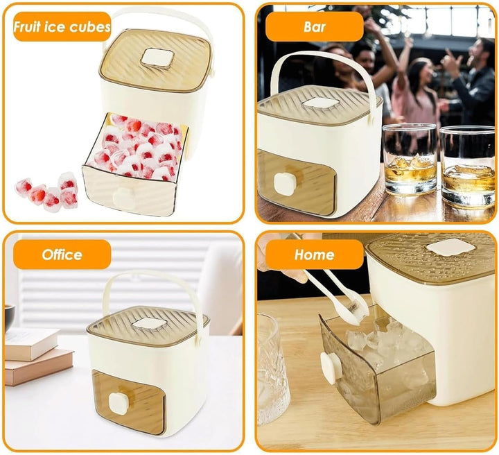 MEISO Eiswürfelmaschine mit Druck, 48 Fächer, drücken Sie die Art Ice Cube Maker, Eiswürfelform für