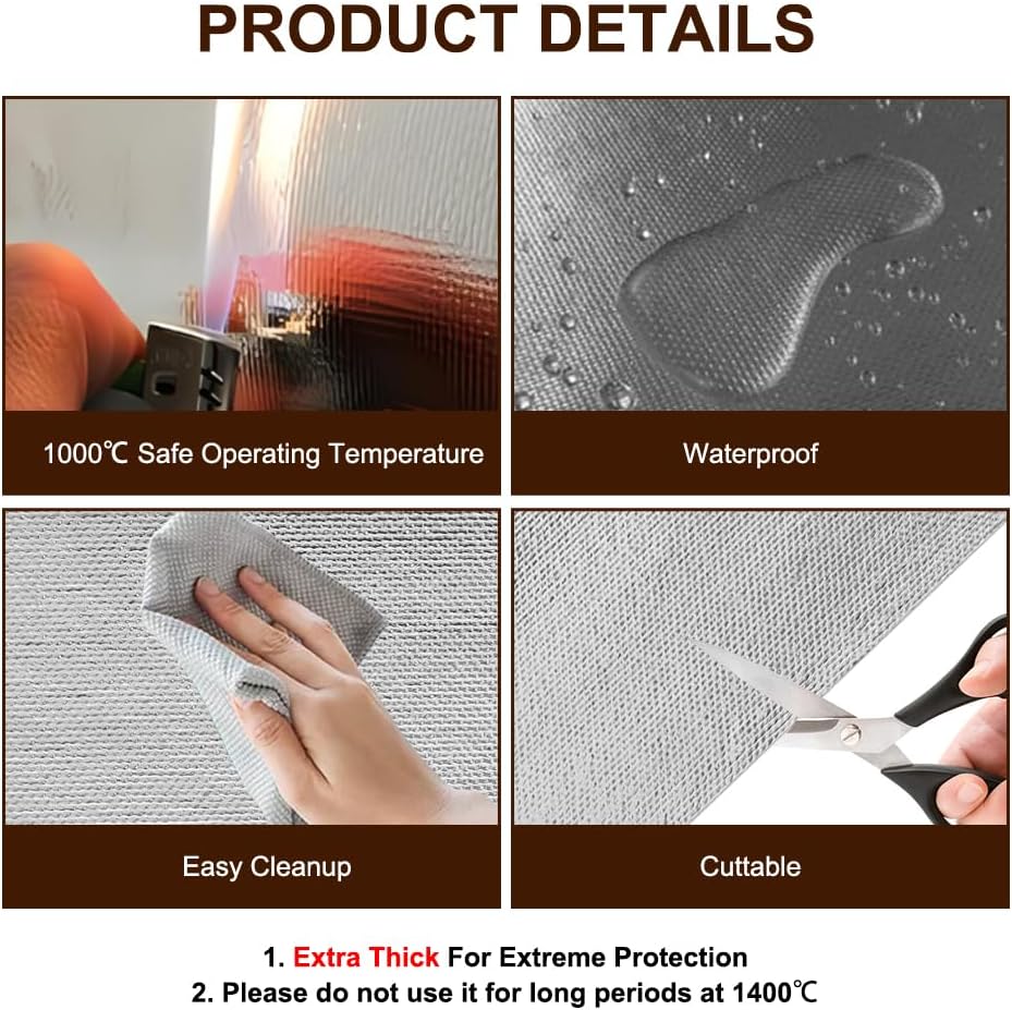 Aluminisierte Hitzeschutz 100x180cm Hitzeschutzmatte Selbstklebend Rückseite,Kleberücken Aluminium G