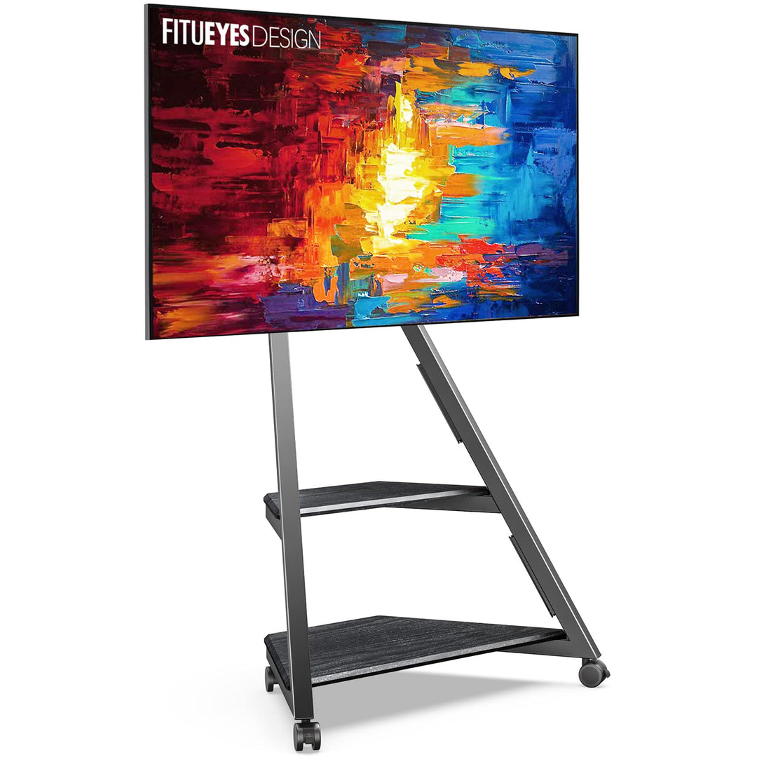 FITUEYES Design TV Ständer Rollbar, Mobiler TV Stand mit Rollen für 32 40 43 55 65 Zoll Flach & Curv