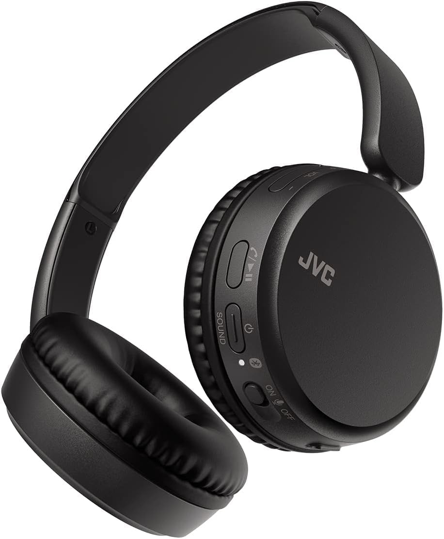 JVC HA-Z37W-B - Bluetooth On-Ear-Kopfhörer, Tiefbass, 3 Klangmodi (Bass/Klar/Normal), 35 Stunden Akk