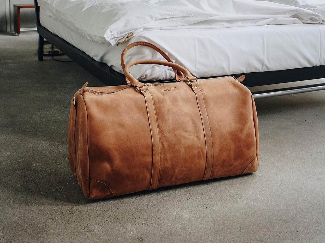 HOLZRICHTER Berlin No 8-2 (L) - Premium Weekender Reisetasche, Sporttasche & Handgepäck aus Leder -