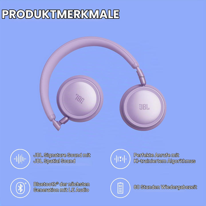 JBL Live 680NC Kabellose On‑Ear‑Kopfhörer mit Noise Cancelling, Orange | Bluetooth 6.0, Personalisie