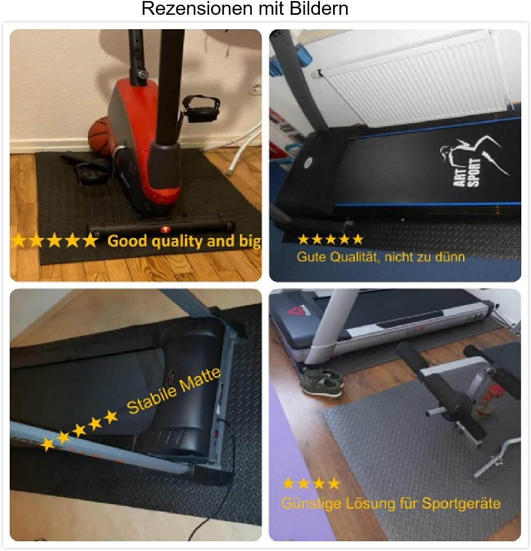 Bodenschutzmatte 200x100cm - extra dicke 7mm Unterlegmatte für Laufband, Crosstrainer, Rudergerät, R