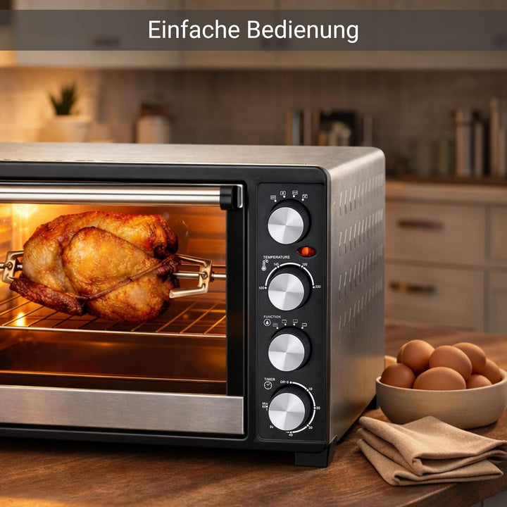 Syntrox 30 l Kleiner Mini Backofen Lasale | Miniofen | Pizzaofen | Pizzabackofen, 1500 Watt, 30 Lite