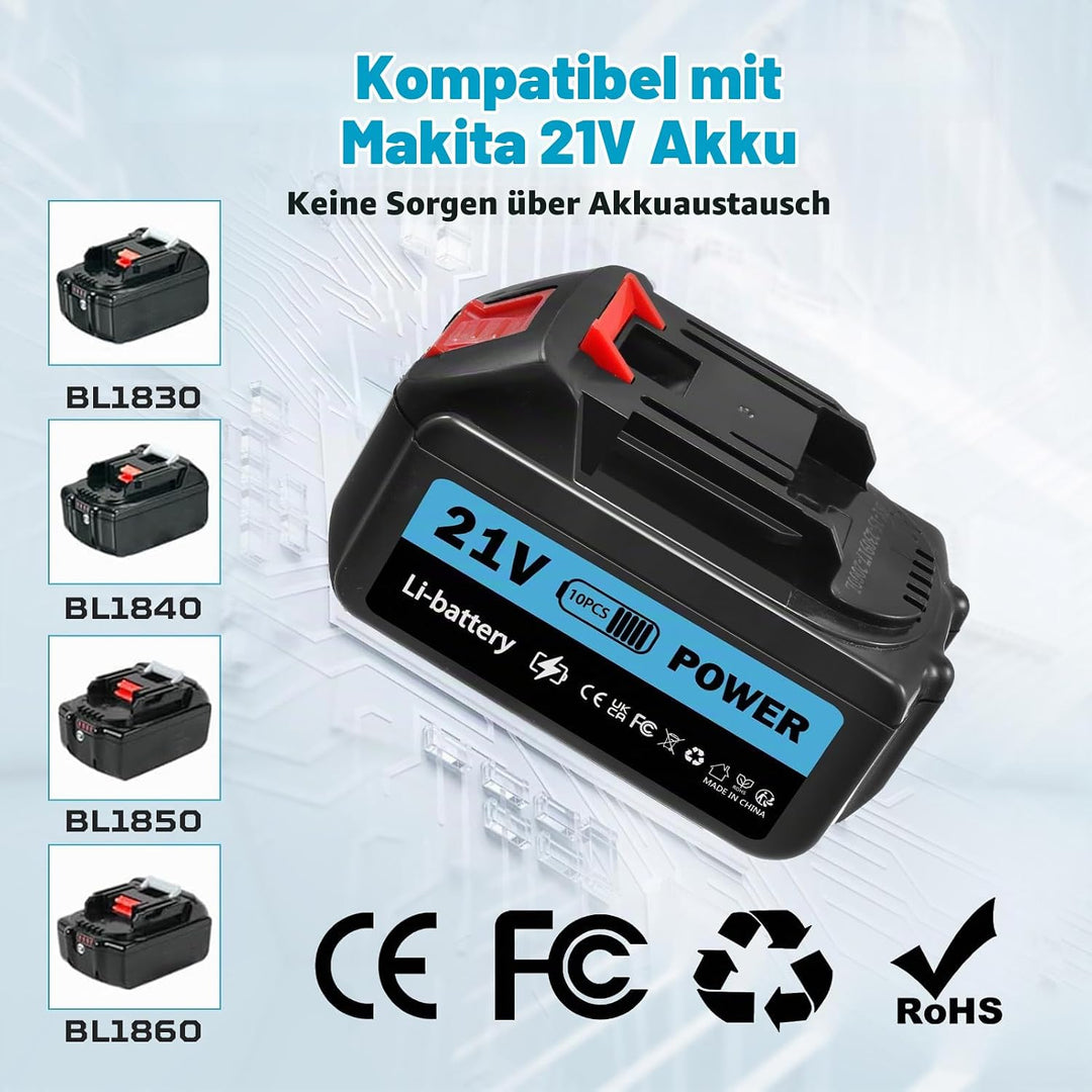 Akku Hochdruckreiniger, 120Bar Mobiler Hochdruckreiniger mit 2 Akku, 6-in-1-Multifunktionsdüse,180°