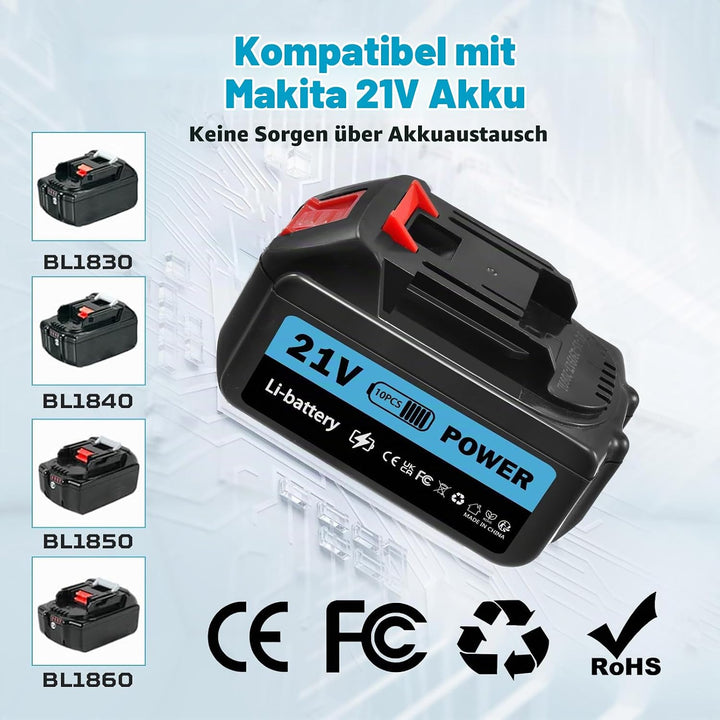 Akku Hochdruckreiniger, 120Bar Mobiler Hochdruckreiniger mit 2 Akku, 6-in-1-Multifunktionsdüse,180°