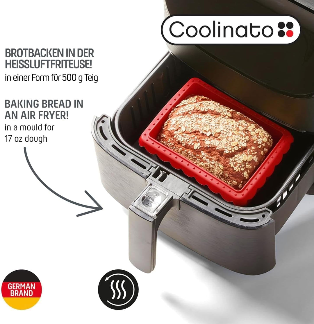 Coolinato - Mini Brotbackform 550g aus hitzebeständigem Platinsilikon Set 2er grau 17x13x7,5cm - Sil