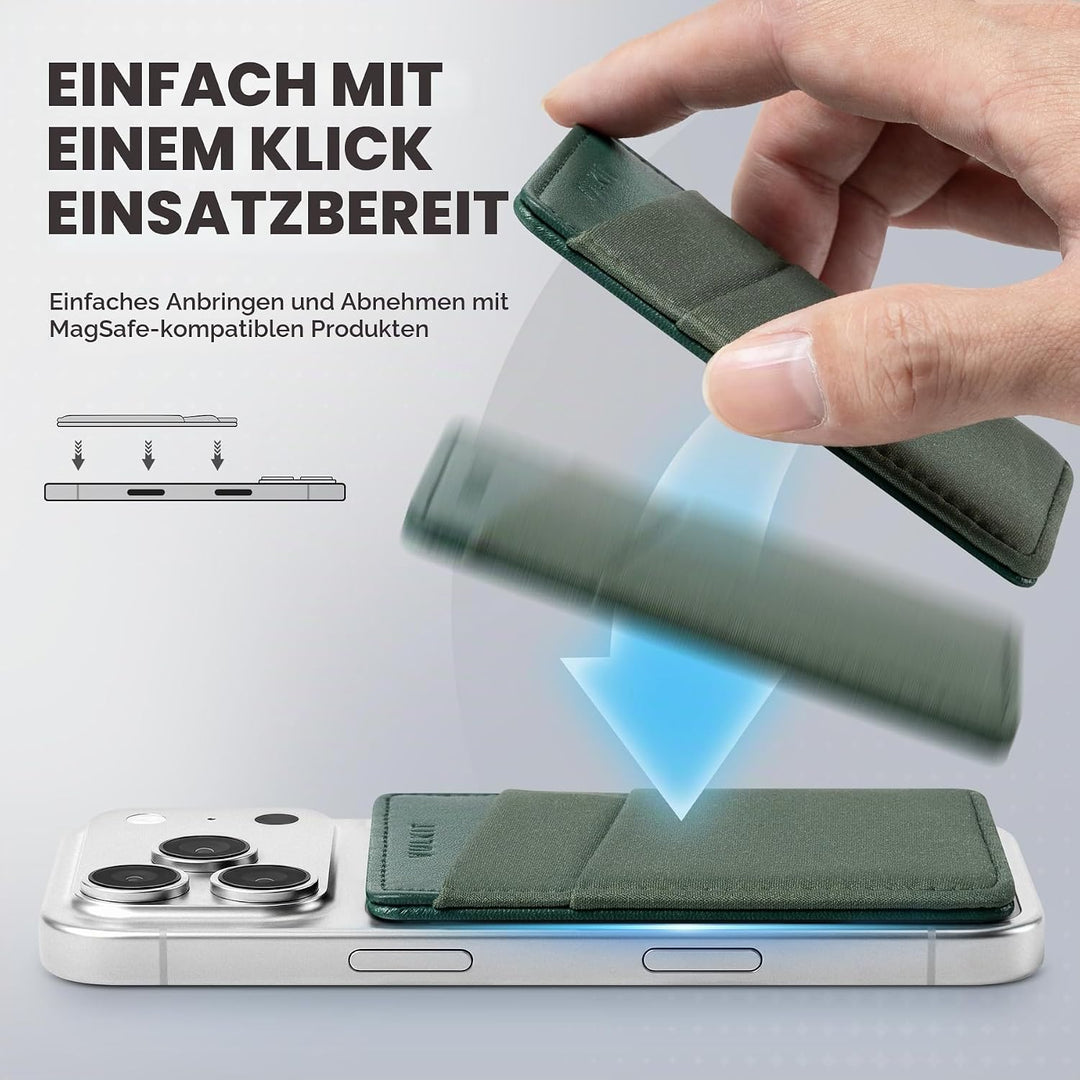 VULKIT Magsafe Wallet Kompatibel mit iPhone 15/14/13/12er Serie, Dehnbarer Lycra-RFID-Kartenhalter m