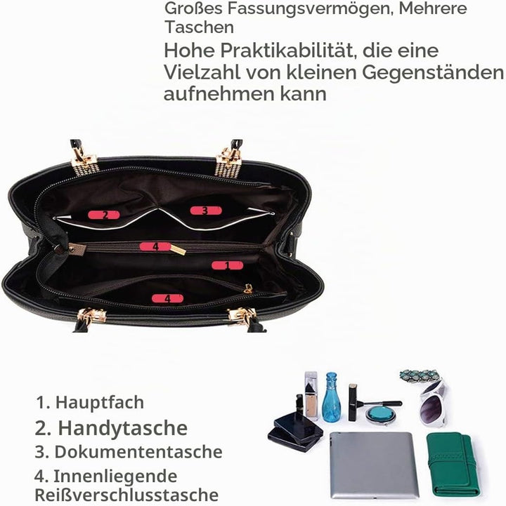 NICOLE &amp; DORIS Damen Handtaschen Designer Tasche Elegante Frauen Umhängetasche PU Leather Shopper He