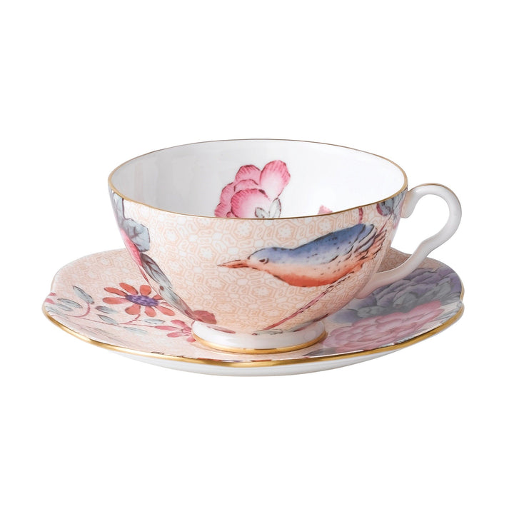 Wedgwood Kuckuckuck-Teetasse und Untertasse, 1 Stück, pfirsichfarben Pfirsich CUCKOO Teetasse und Un