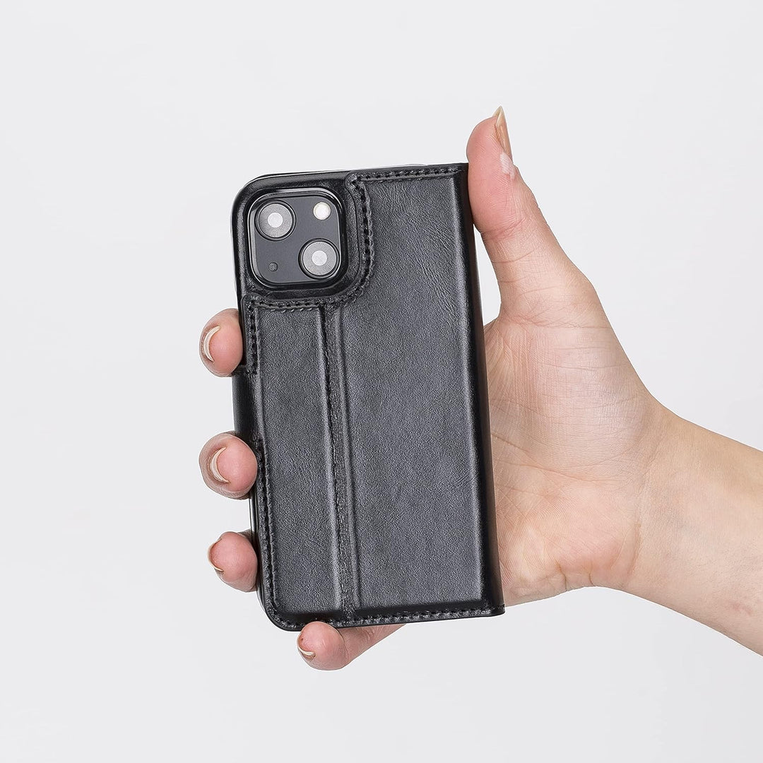 Solo Pelle Lederhülle kompatibel für iPhone 13 Mini in 5.4 Zoll abnehmbare Hülle (2in1) inkl. Karten