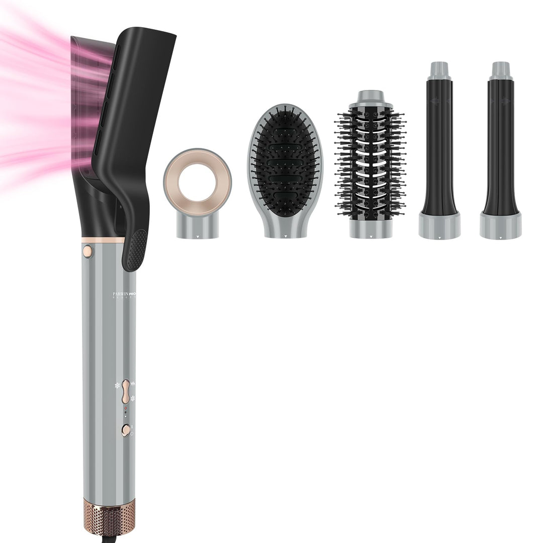 Air Glätteisen ＆ Auto-Wrap Lockenaufsätzen - 6 IN 1 Airstyler Set - PARWIN PRO BEAUTY Ionen Haartroc