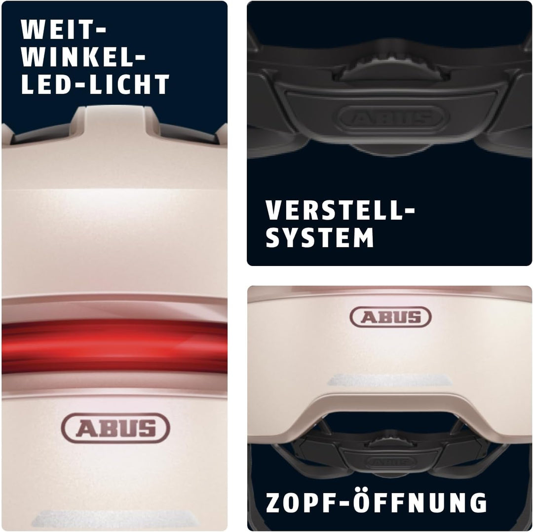 ABUS Urban Helm HUD-Y - mit magnetischem, aufladbarem LED-Rücklicht & Magnetverschluss - Cooler Fahr