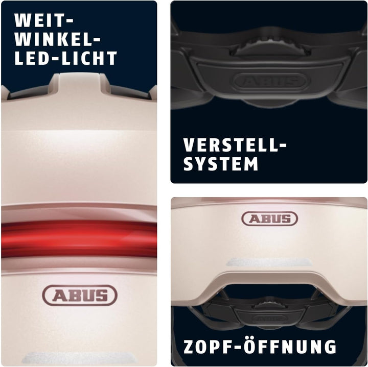 ABUS Urban Helm HUD-Y - mit magnetischem, aufladbarem LED-Rücklicht & Magnetverschluss - Cooler Fahr