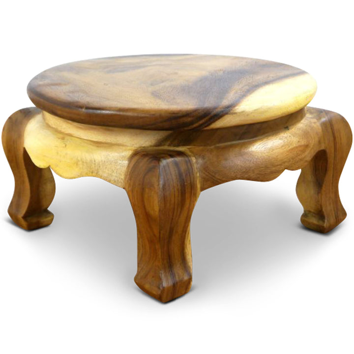 livasia Runder Opiumtisch, Beistelltisch, Massivholztisch, Nachttisch, Podest Natur 40cm, Natur 40cm