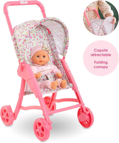 Corolle 9000110810 - Ma Premiere Poupee Puppenbuggy Floral, Puppenbuggy für alle 30cm Puppen, ab 18