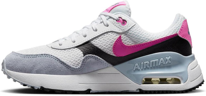 Nike Jungen Air Max SystmSneaker 35.5 EU Weiss Blau Blitzschwarz Blaues Flüstern, 35.5 EU Wei&#xDF;
