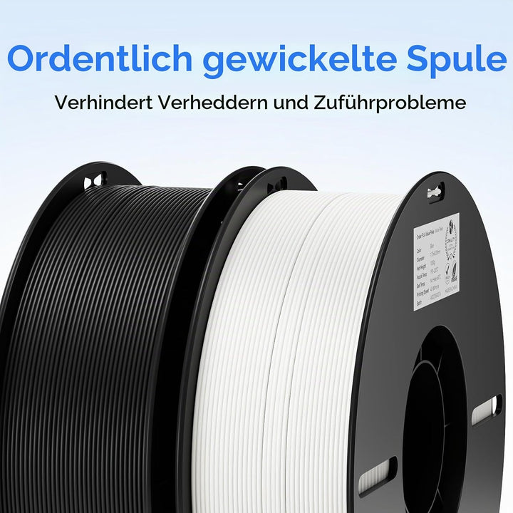 Creality Ender PLA Filament 1,75mm, 5 Schwarz-5 Weiss Set, 10er-Pack 1kg Spulen, Massgenauigkeit ±0,