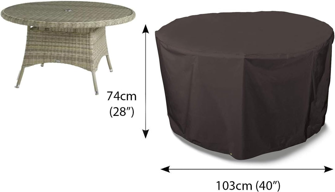 Bosmere Storm Black runde Schutzhülle für Gartentisch 4 Personen (D 102cm H 71cm) Schwarz, (D 102cm