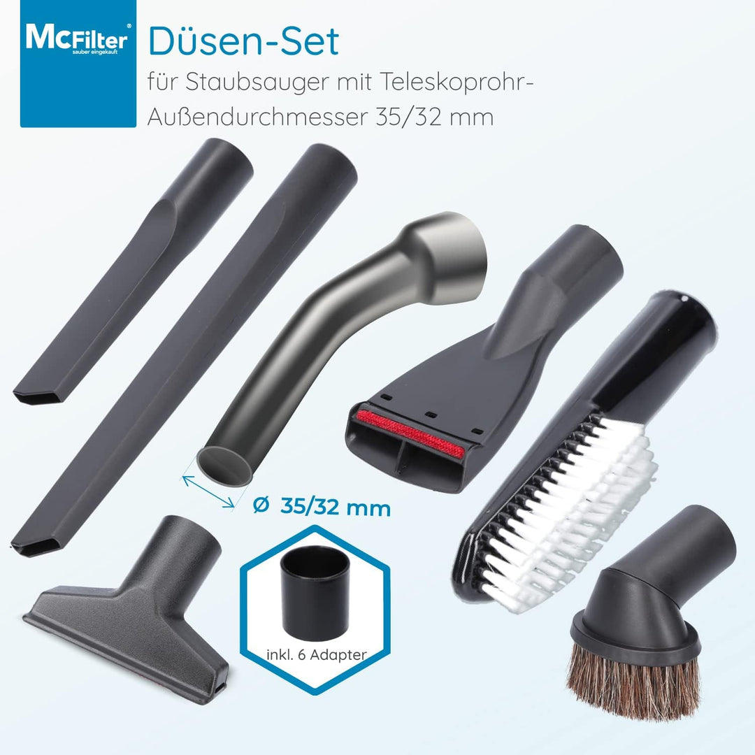 McFilter I Düsenset 12-teilig geeignet für Siemens VSQ5X1230 Q5.0 extrem silencePower Staubsauger, e