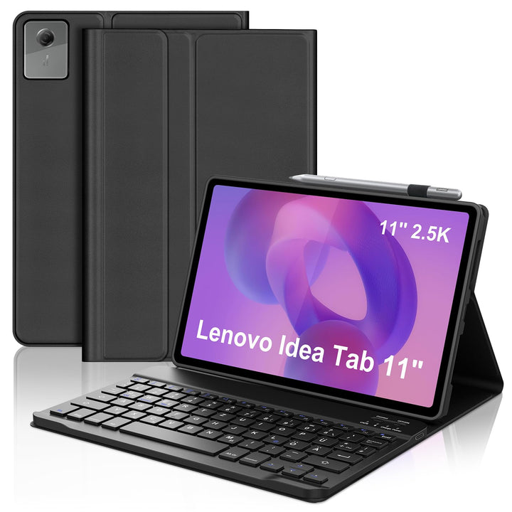 IVEOPPE Hülle mit Tastatur für Lenovo Idea Tab 11" 2025 / Tab M11 2024 | Abnehmbare Magnetisch QWERT