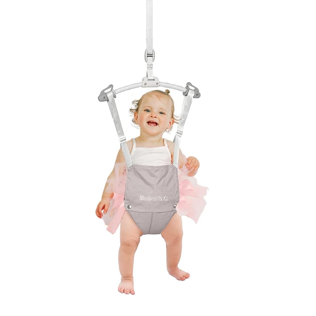 Baby Tür Schaukel Springen Übung Türhopser Türrahmen Jumper für Baby 6-24 Monate Grau