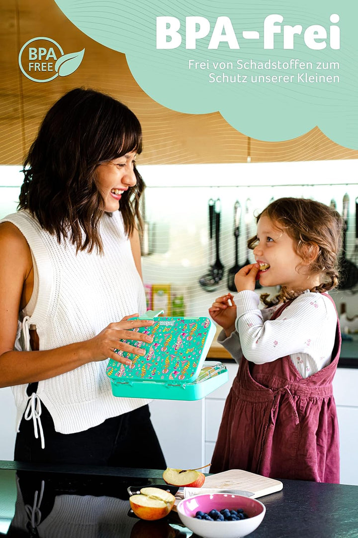 Jarlson® Brotdose Kinder mit Fächern TONI [AUSLAUFSICHER] Bento Lunchbox mit Trennfächern - Frühstüc
